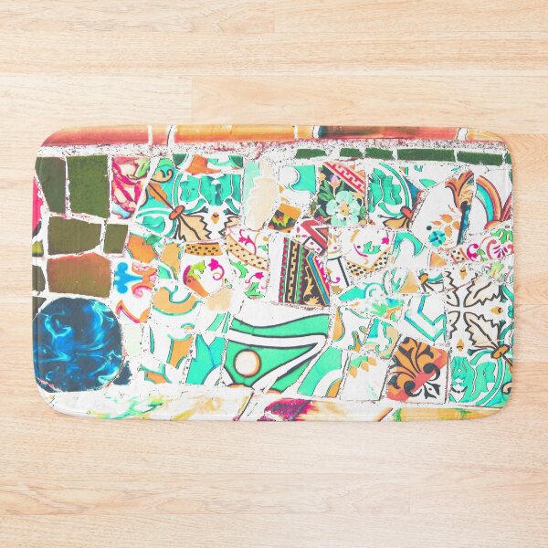 Item preview, Park Guell Gaudi Barcelona Spain trencadis mosaic orange and turquoise designed and sold by LolioGifts.
