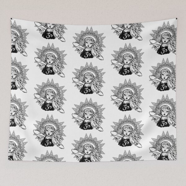 Item preview, Spiritual mindful girl in a winged mandala. designed and sold by quantaarcana.