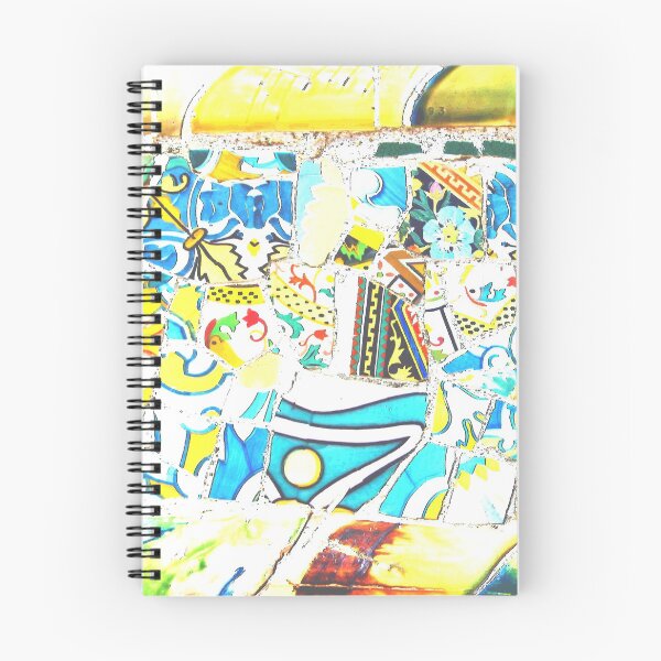 Item preview, Park Guell Gaudi Barcelona Spain trencadis mosaic yellow and blue designed and sold by LolioGifts.