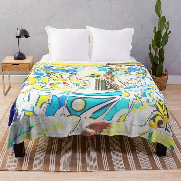 Item preview, Park Guell Gaudi Barcelona Spain trencadis mosaic yellow and blue designed and sold by LolioGifts.