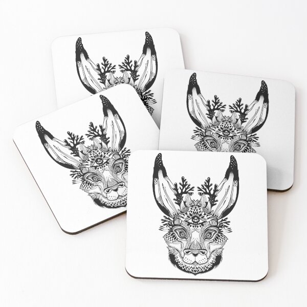 Item preview, Folk magic jackalope beast with third eye. designed and sold by quantaarcana.