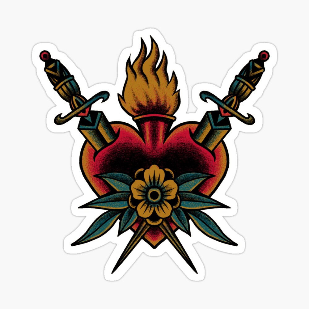 Traditional Heart And Dagger Tattoo Traditional Heart And Dagger Tattoo