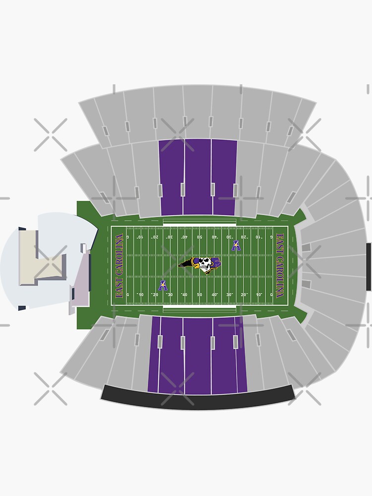 Seating chart - Dowdy-Ficklen Stadium (football). Designed in