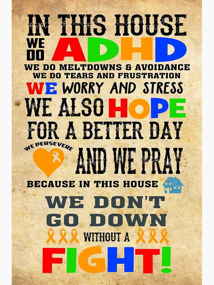 Adhd Awareness In This House We Do Adhd Poster For Sale By