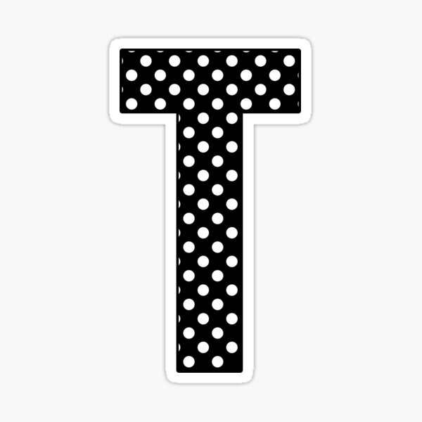 Item preview, The Letter T - Monogram in White Polka Dots on Black Pattern designed and sold by Bumblefuzzies.
