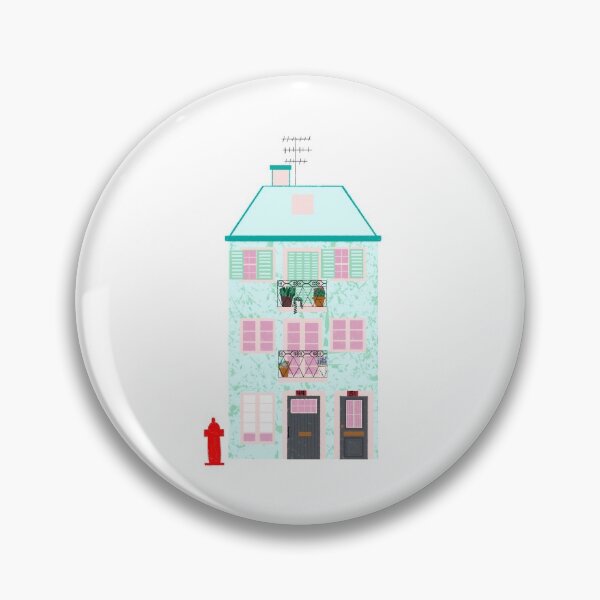Item preview, Teal and pink house designed and sold by cozyfuncreation.