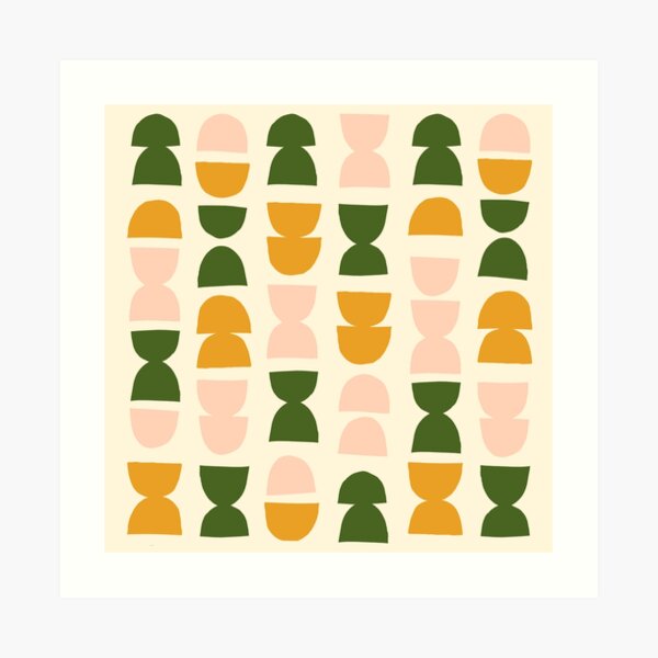 Retro 70s Inspired Modern Abstract Pattern Art Print