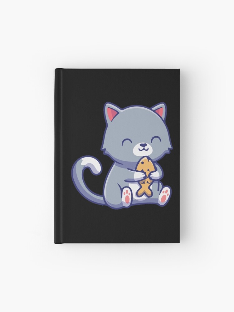 Cute Purrmaid Cat Mermaid  Hardcover Journal for Sale by Goosi