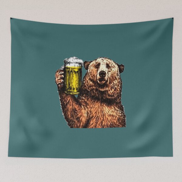 Item preview, Bear Drinking Beer with The Middle Finger Funny Pocket designed and sold by selfishfriends.