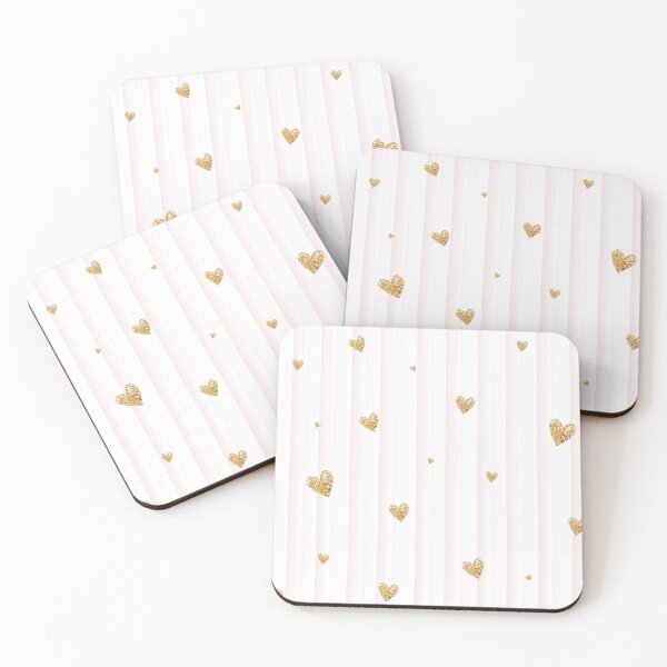 Item preview, Gold Hearts and Pink Stripss designed and sold by ShopLush.