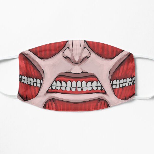 bertolt colossal titan . attack on titan inspired . attack on titan season 4 revenge , aot last season , kids and baby gift , boys and girls gifts Flat Mask