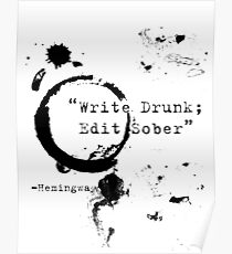 Hemingway Writer's Quote Poster