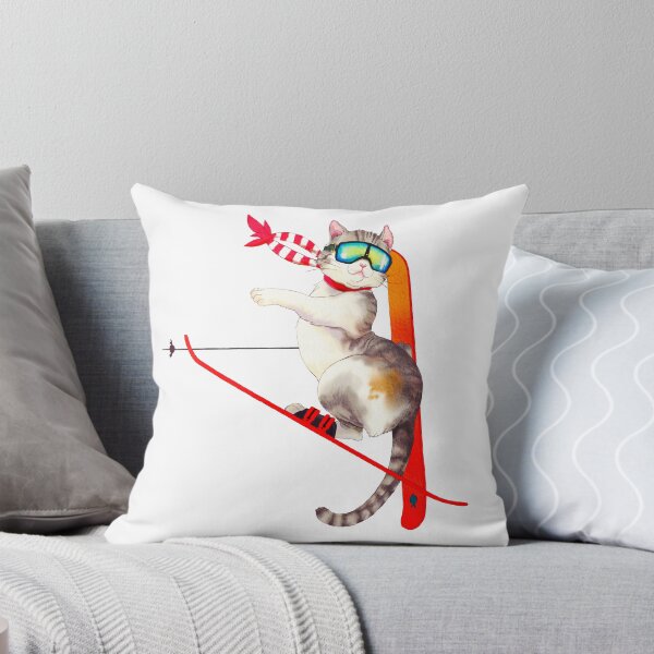 Item preview, Ski Japanese Cat Digital Watercolor designed and sold by 68Peach.