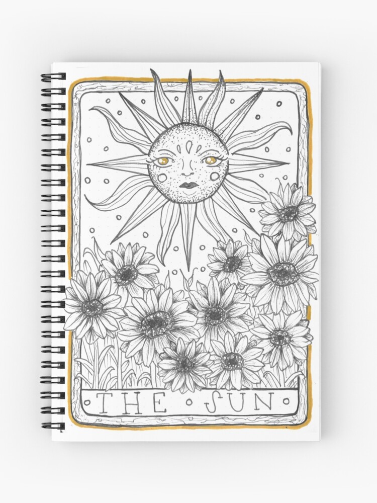 Cuaderno de espiral «Ilustración de tatuaje de girasol cubierta de tarot de  oráculo del SOL» de LittleCreatives | Redbubble