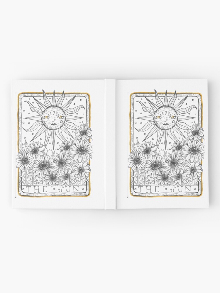 Cuaderno de tapa dura «Ilustración de tatuaje de girasol cubierta de tarot  de oráculo del SOL» de LittleCreatives | Redbubble