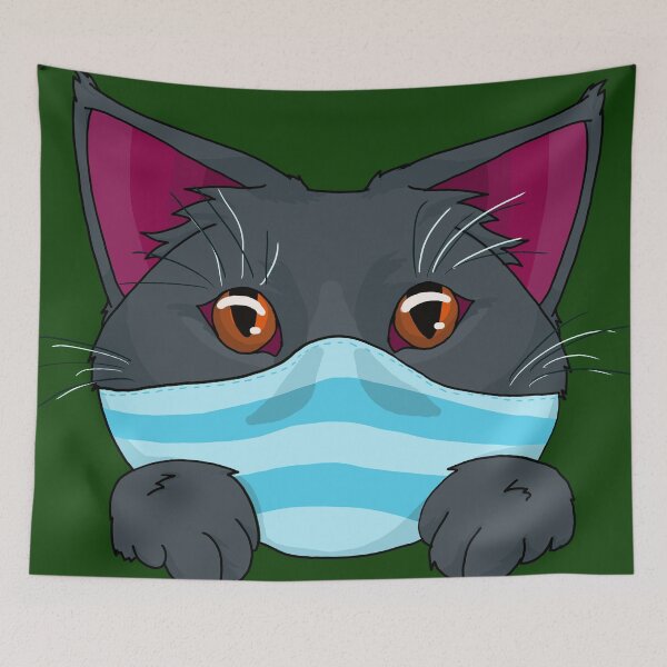Item preview, Masked Cat- grey designed and sold by SarahViiyaArt.