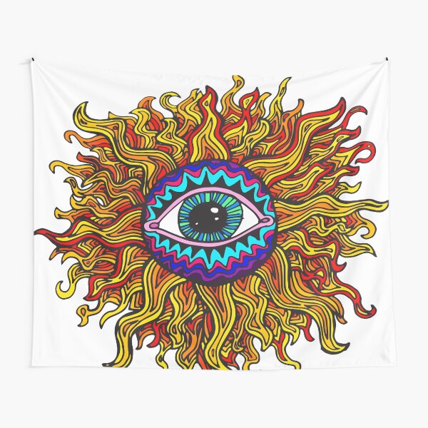 Psychedelic Sunflower - Just the flower Tapestry