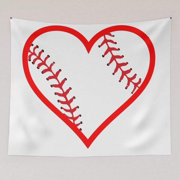 Item preview, Baseball Shaped Heart For Love of the National Past Time designed and sold by AliCatOriginals.