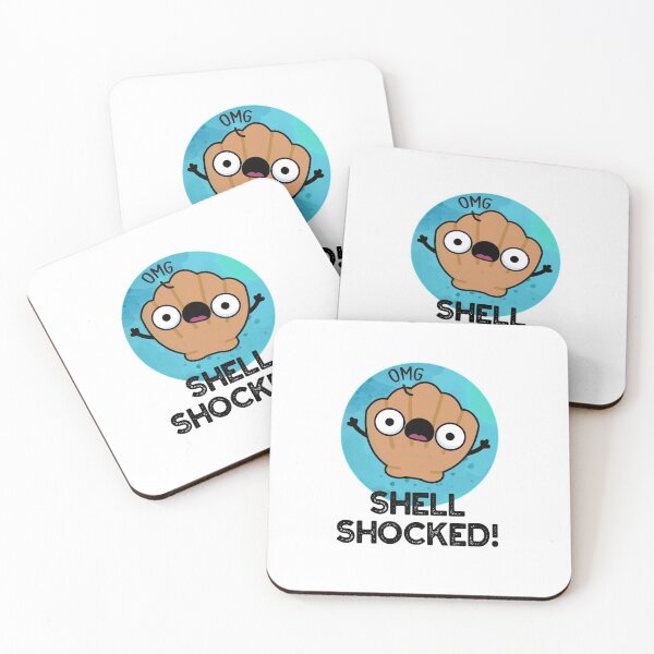 Item preview, Shell Shocked Funny Seashell Puns  designed and sold by punnybone.