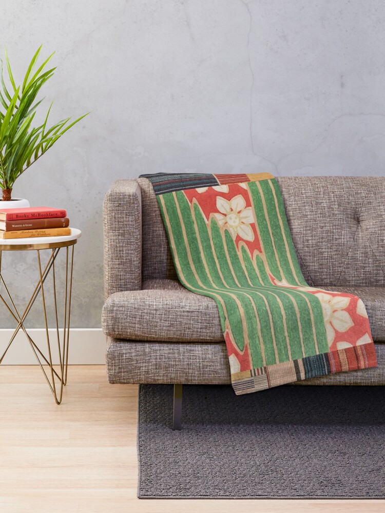 Alternate view of Paper Collage Pattern1 Throw Blanket