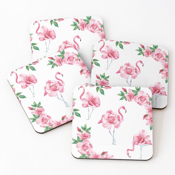 Item preview, Pink Flowers and Flamingos designed and sold by Inspireaglow.