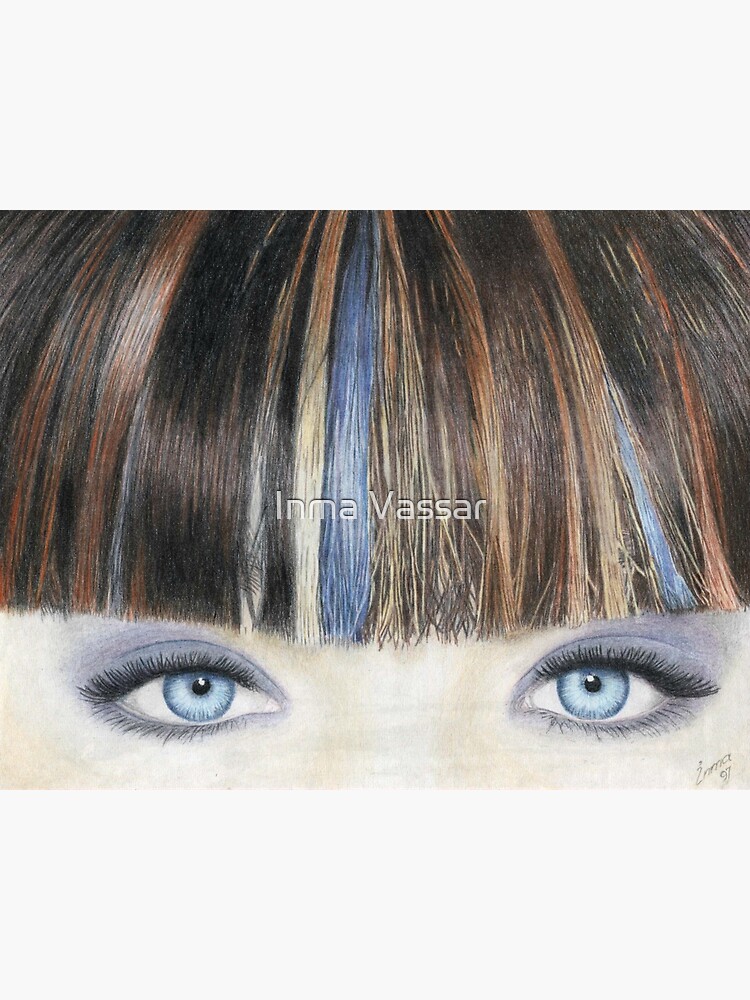 Thumbnail 3 of 3, Art Print, Blue Eyes Coloured Pencil Drawing designed and sold by InmaVassar.