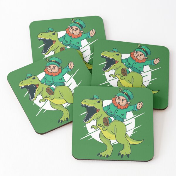 Item preview, Leprechaun Riding T-Rex | Leprechaun Riding Dinosaur designed and sold by SLAG-Creative.