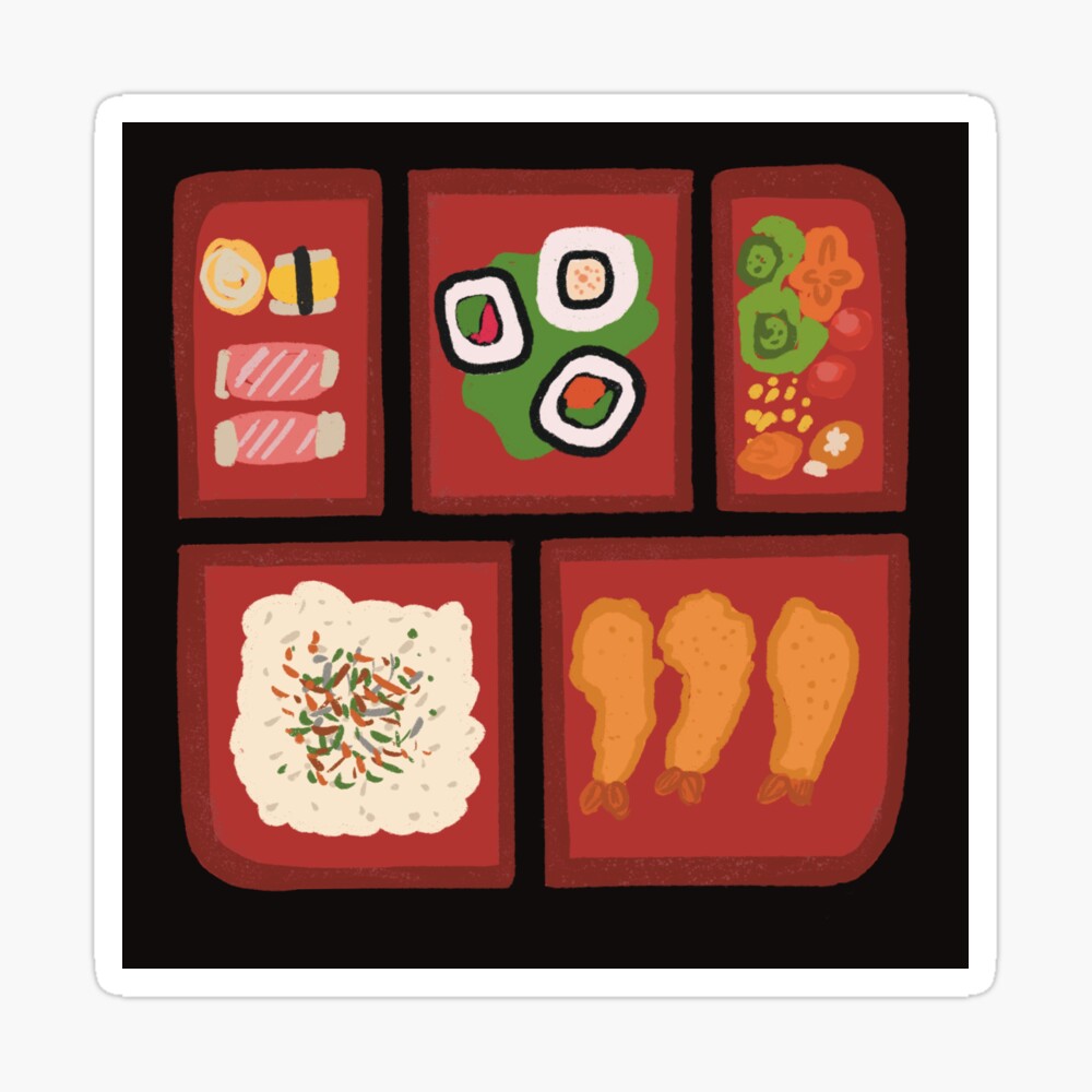 Japanese Kawaii Bento Box Postcard for Sale by nathanielc1991