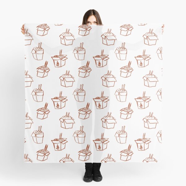 Chinese Takeout Box - Cute and Funny Pattern Scarf
