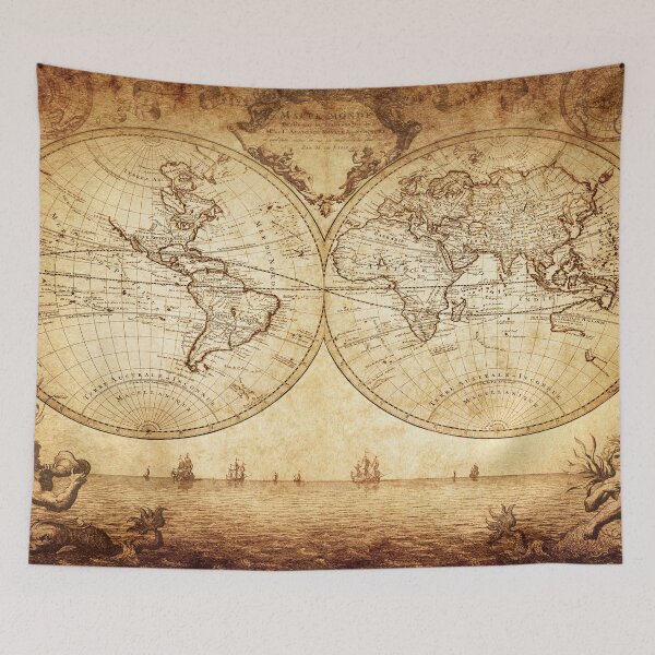Item preview, Vintage World Map designed and sold by ArtsyWishy.