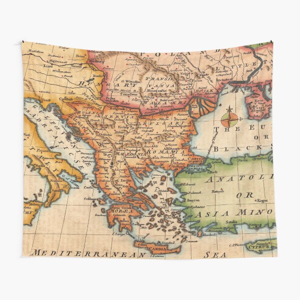 Vintage Map Tapestry