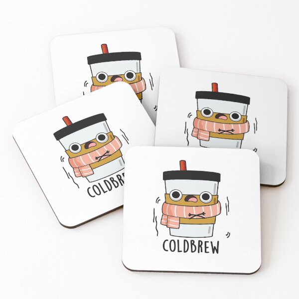 Item preview, Cold Brew Cute Freezing Coffee Pun designed and sold by punnybone.