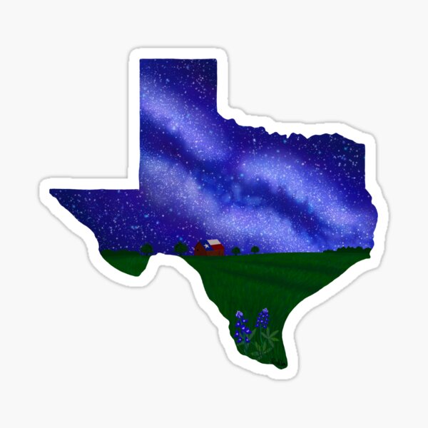 Texas Silhouette - Texas Milky Way Over Ranch Sticker