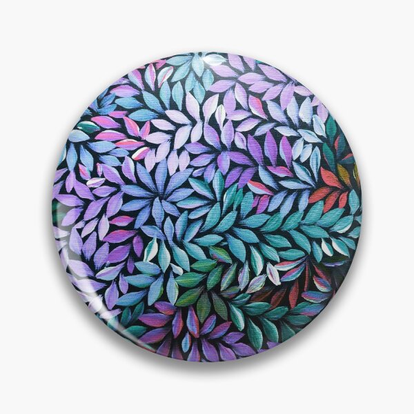 Item preview, Medical Leaves Pink and Ice Blue Emu Feathers Australian Aboriginal Art  designed and sold by GhostGumDesigns.