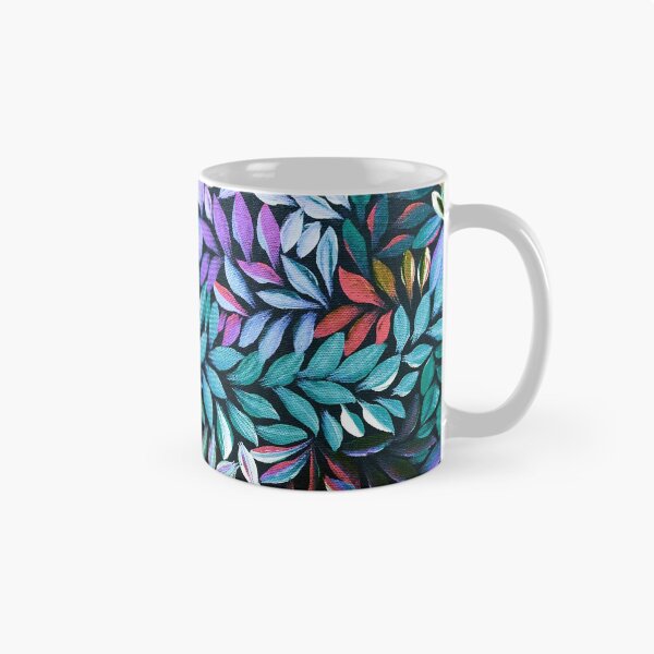 Item preview, Medical Leaves Pink and Ice Blue Emu Feathers Australian Aboriginal Art  designed and sold by GhostGumDesigns.