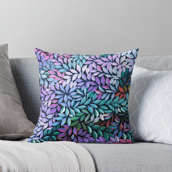 Item preview, Medical Leaves Pink and Ice Blue Emu Feathers Australian Aboriginal Art  designed and sold by GhostGumDesigns.