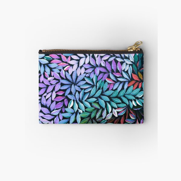 Item preview, Medical Leaves Pink and Ice Blue Emu Feathers Australian Aboriginal Art  designed and sold by GhostGumDesigns.