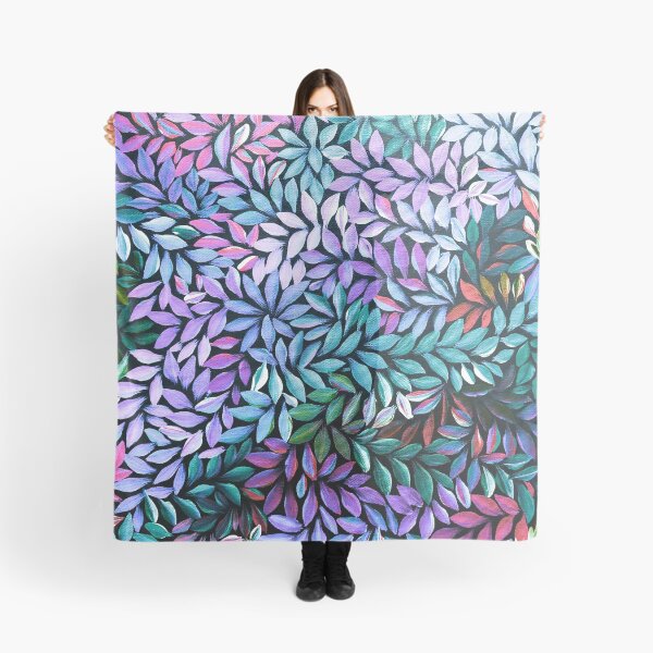 Item preview, Medical Leaves Pink and Ice Blue Emu Feathers Australian Aboriginal Art  designed and sold by GhostGumDesigns.