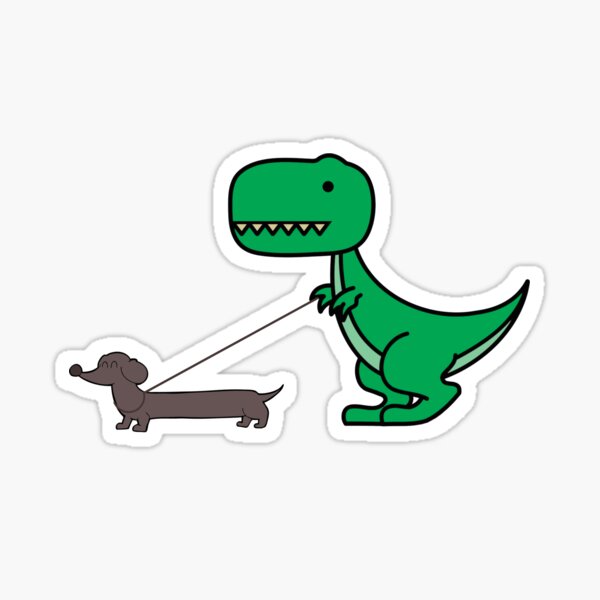 Dachshund Dinosaur Lover Sticker
