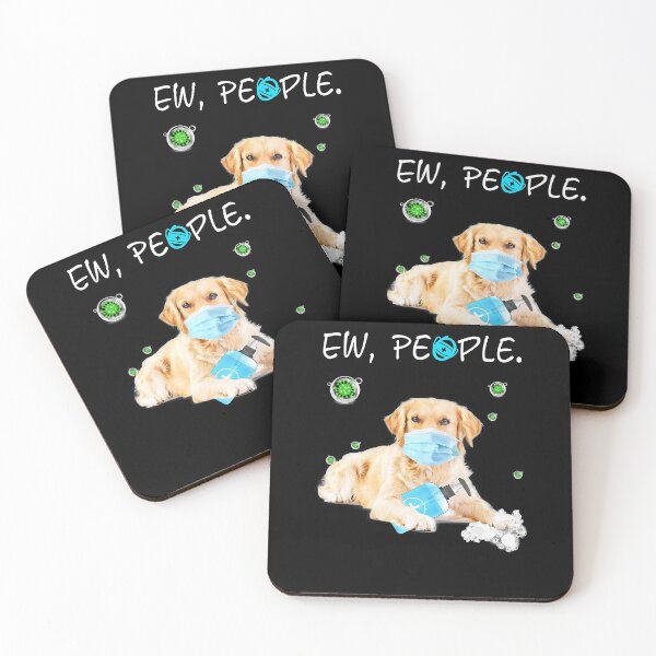 Item preview, Ew People Golden Retriever Dog Wearing A Face Mask designed and sold by JamesClarke84.