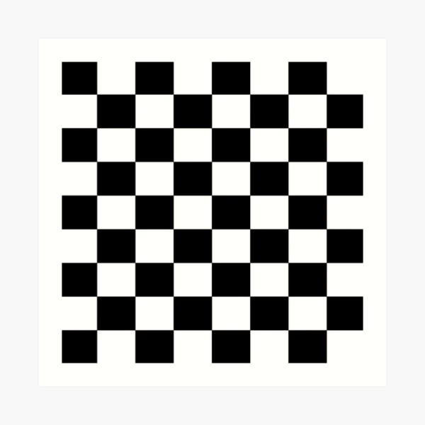 Black and White Checkerboard Art Print for Sale by PharrisArt