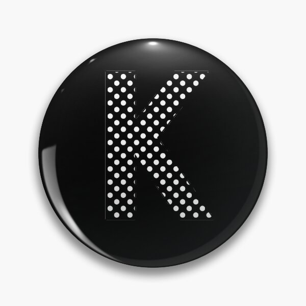 Item preview, The Letter K - Monogram in White Polka Dots on Black Pattern designed and sold by Bumblefuzzies.