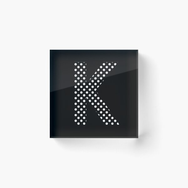 Item preview, The Letter K - Monogram in White Polka Dots on Black Pattern designed and sold by Bumblefuzzies.