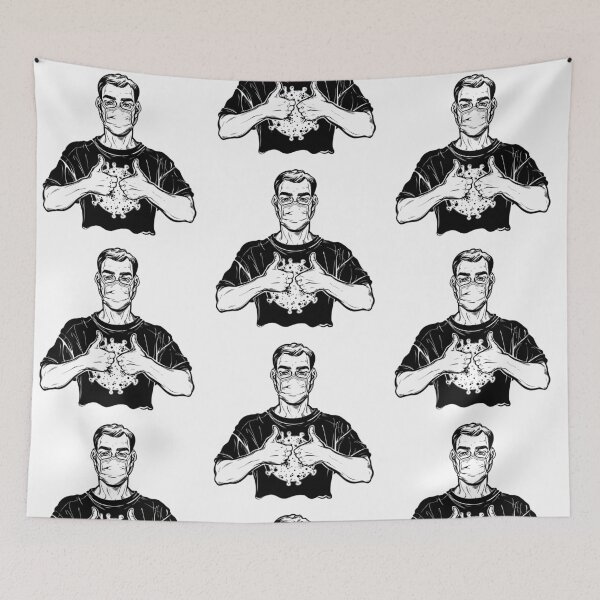 Item preview, Pandemic prevention. Confident man in a medical mask with thumbs up. designed and sold by quantaarcana.