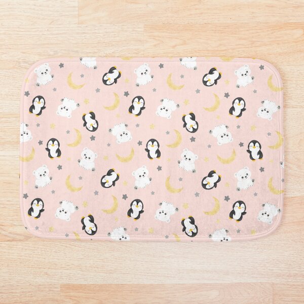 Item preview, baby blanket cute animal penguin polar bear stars and moon with golden texture designed and sold by IriSev.