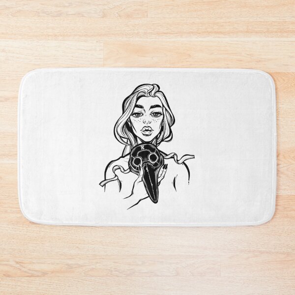 Item preview, Beautiful but sad woman holding a plague doctor mask. designed and sold by quantaarcana.