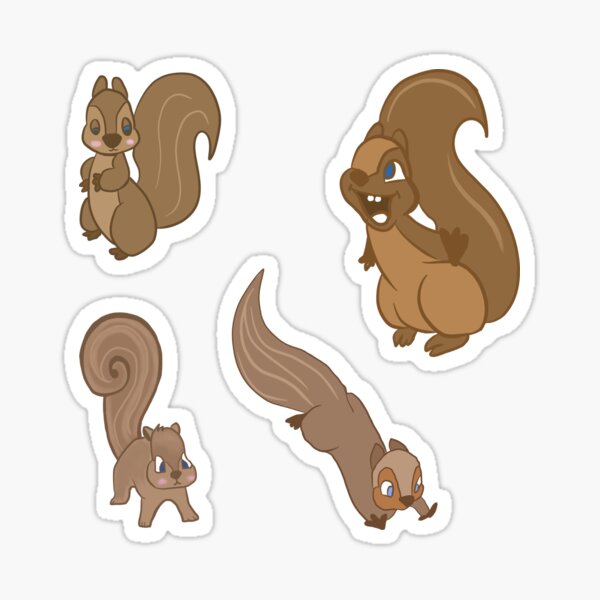 Cute squirrel poses sticker pack Cute squirrel poses sticker pack