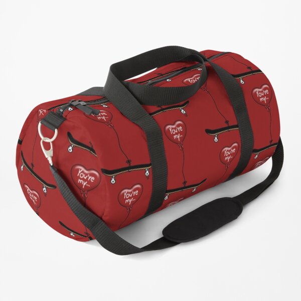 You're My Valentine Skater - Love Skateboarding and Skaters Heart Balloon Duffle Bag