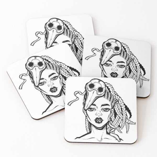 Item preview, Gorgeous but sad woman with a plague doctor mask. designed and sold by quantaarcana.