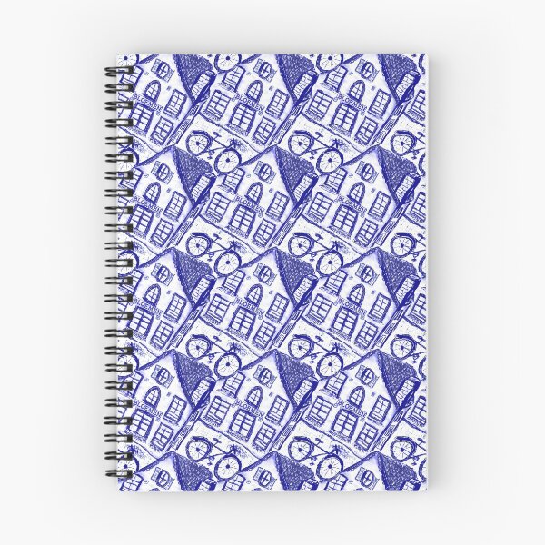 Item preview, Delft Blue Dutch Bloemen & Bicycle Pattern  designed and sold by SaltCitySage.